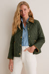 Olive Icons Cropped Liddesdale Quilted Jacket