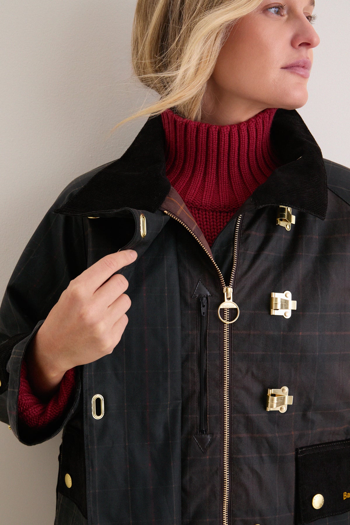 Classic Muted Hazelwood Checked Wax Jacket