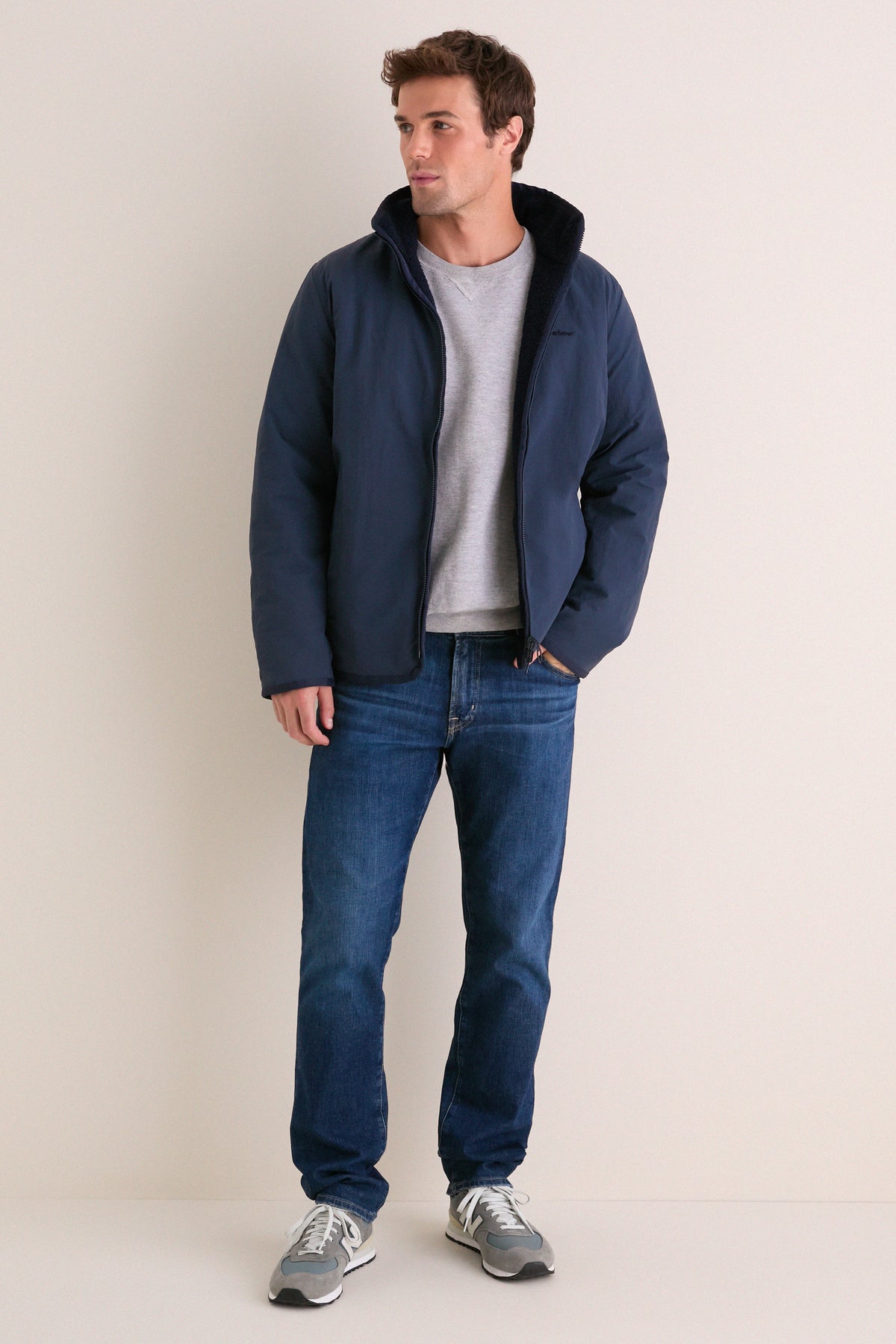 Navy Reversible Fleece Jacket