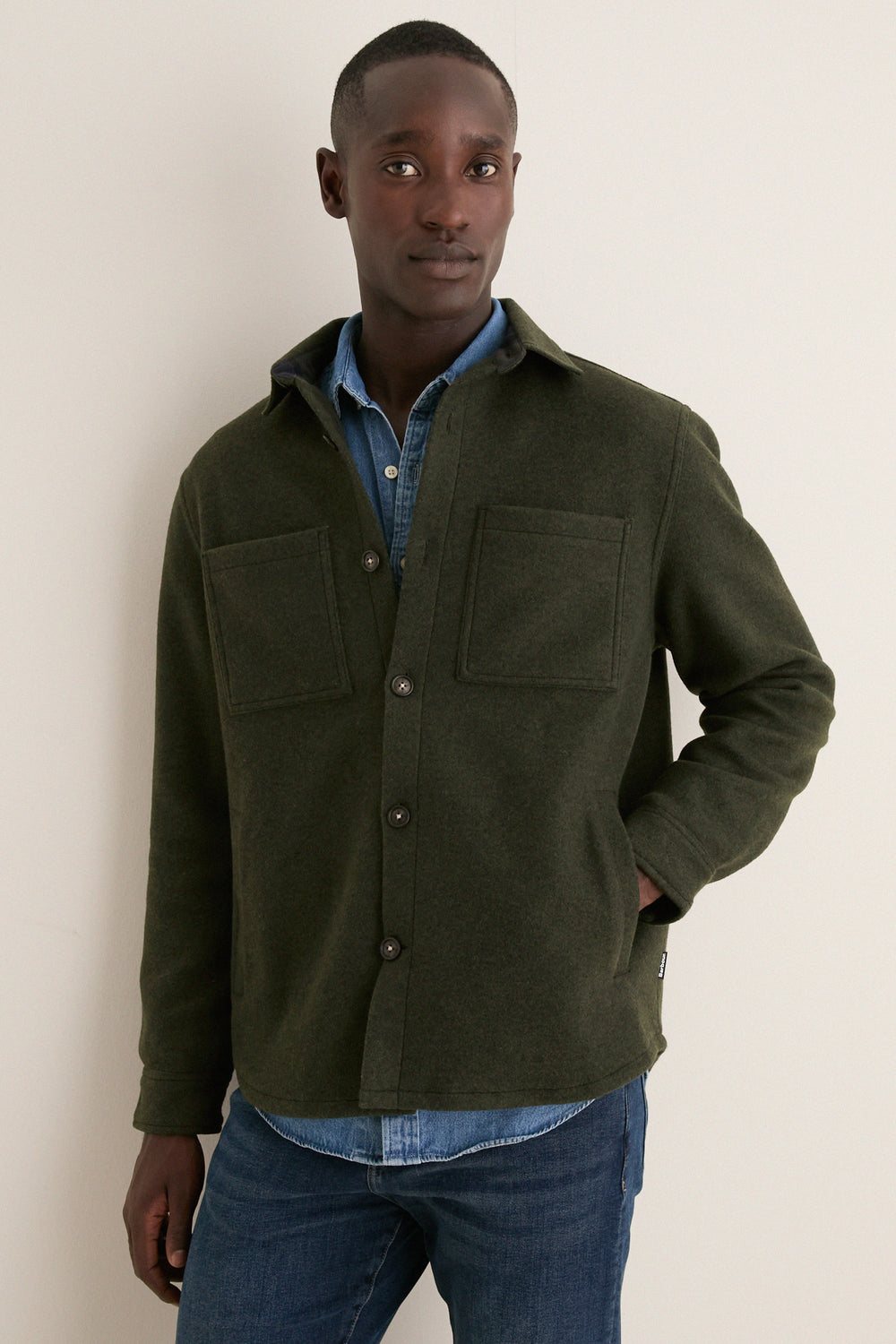 Sage Marltown Tailored Wool Blend Overshirt