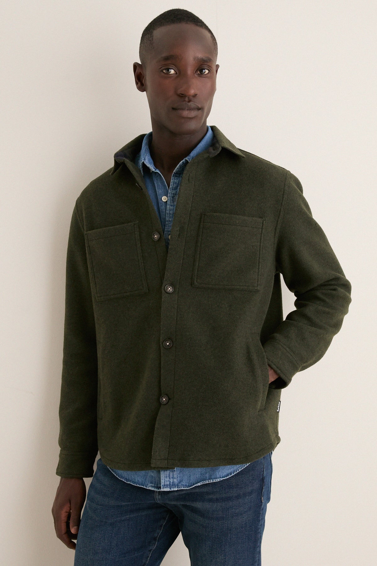 Sage Marltown Tailored Wool Blend Overshirt