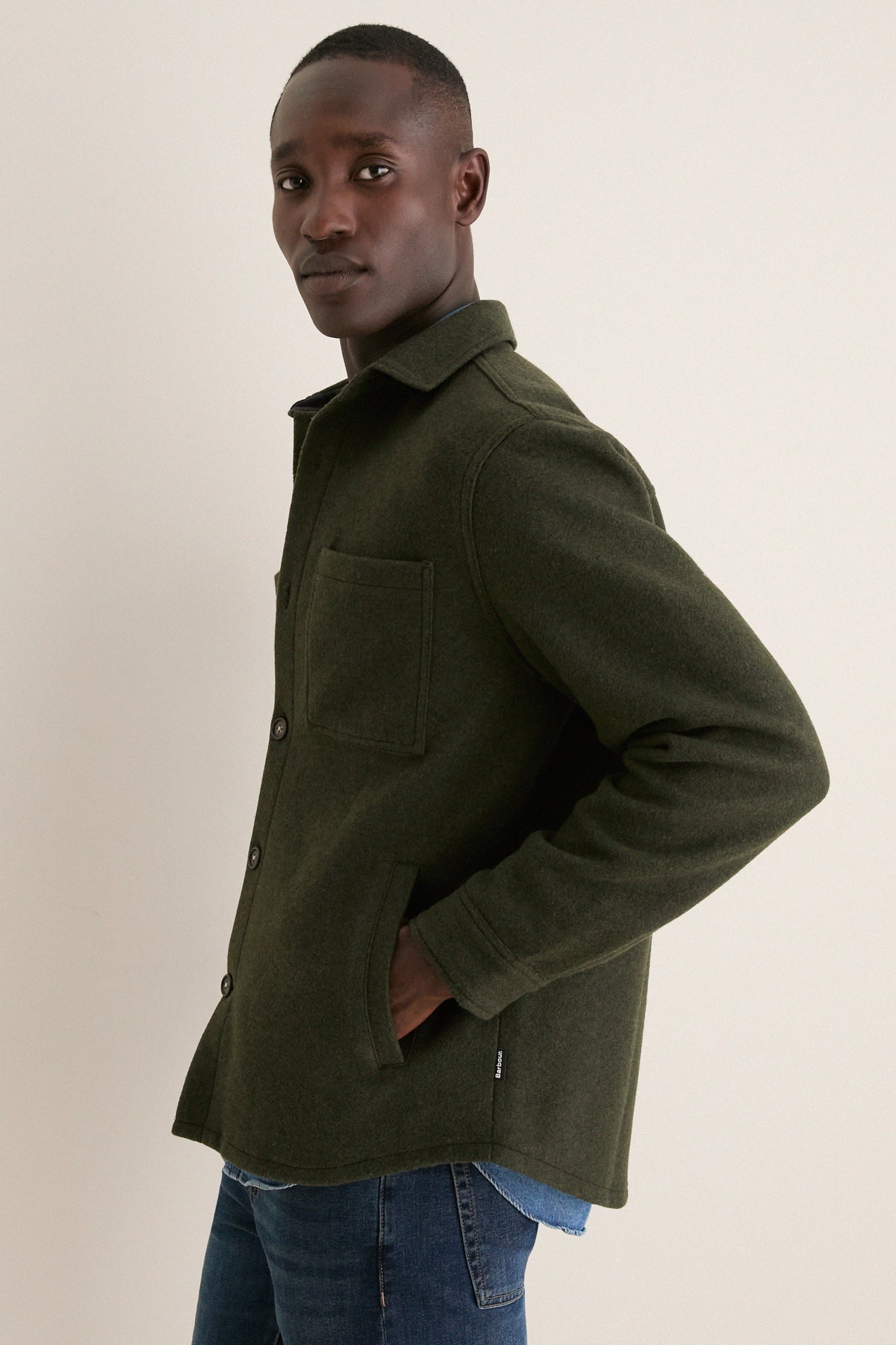 Sage Marltown Tailored Wool Blend Overshirt