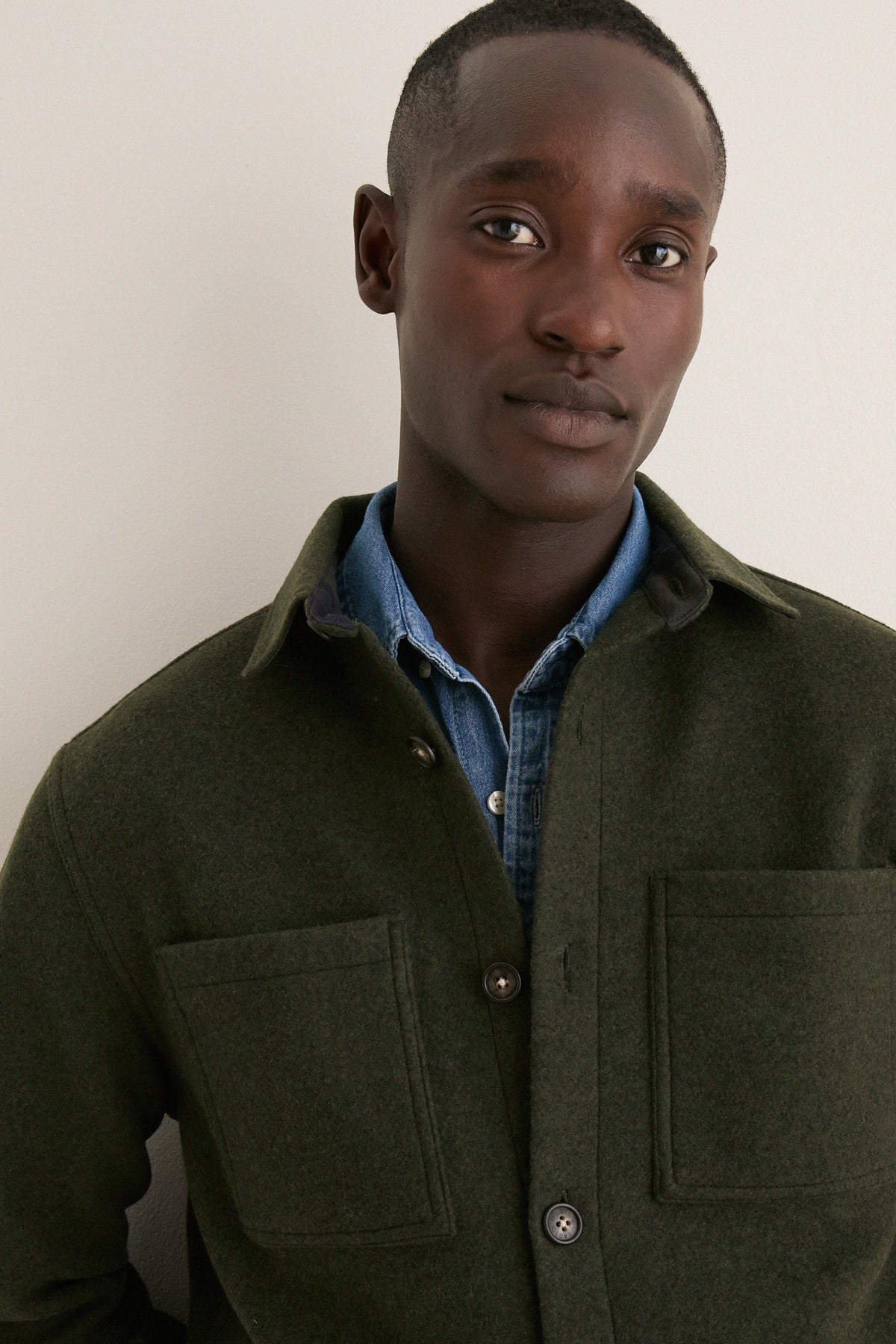 Sage Marltown Tailored Wool Blend Overshirt