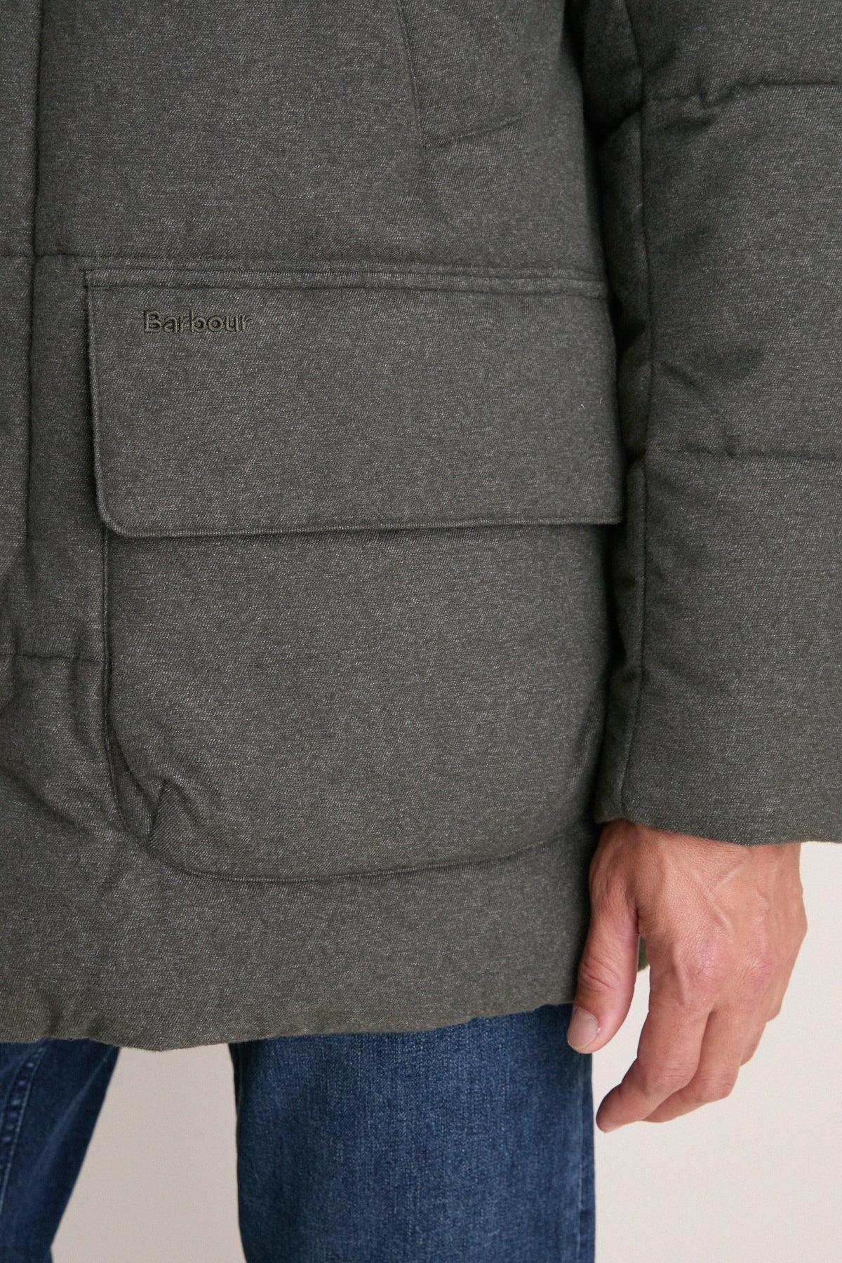 Dark Sage Winter Bedale Puffer Jacket
