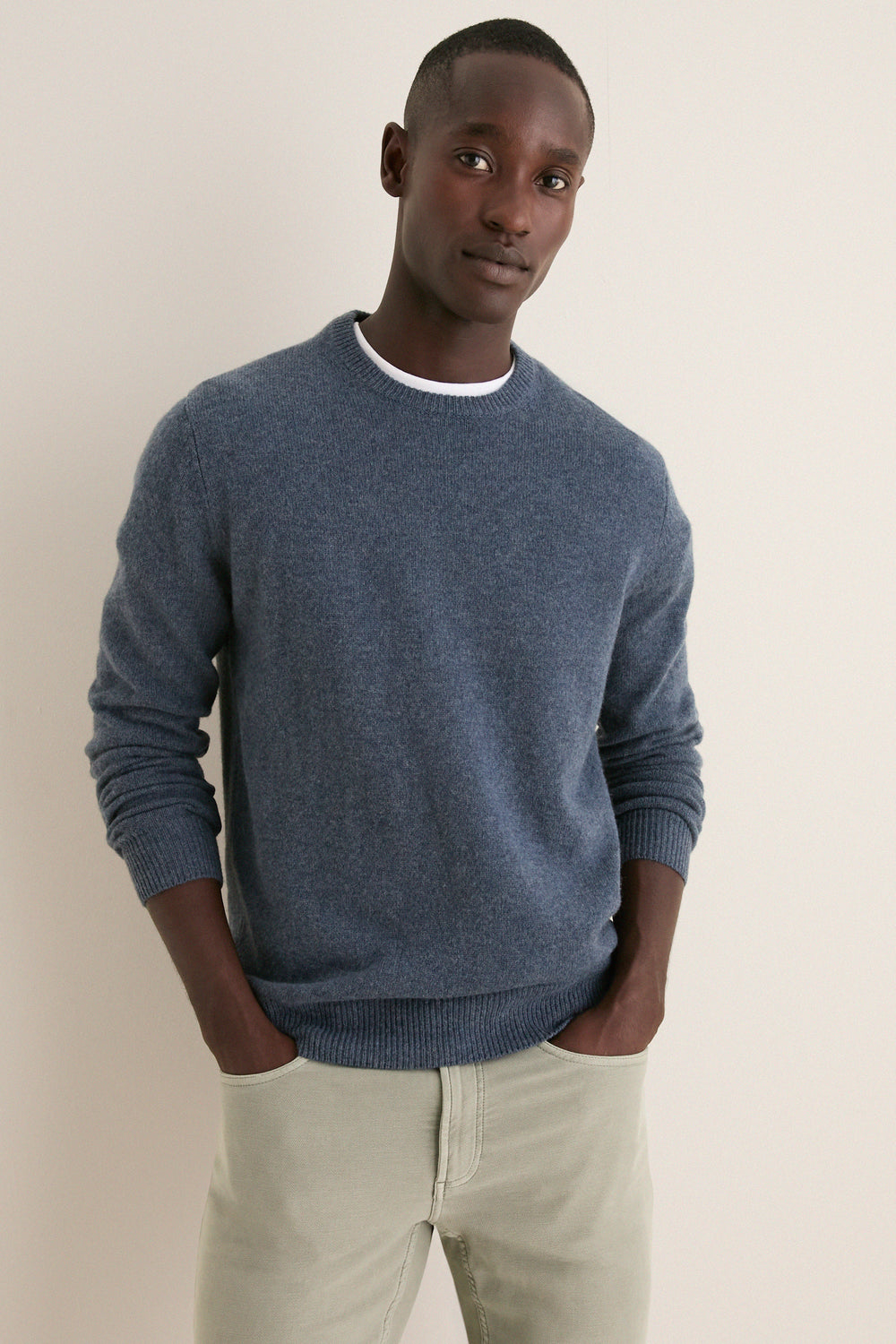 Dark Indigo Patch Crewneck Sweater