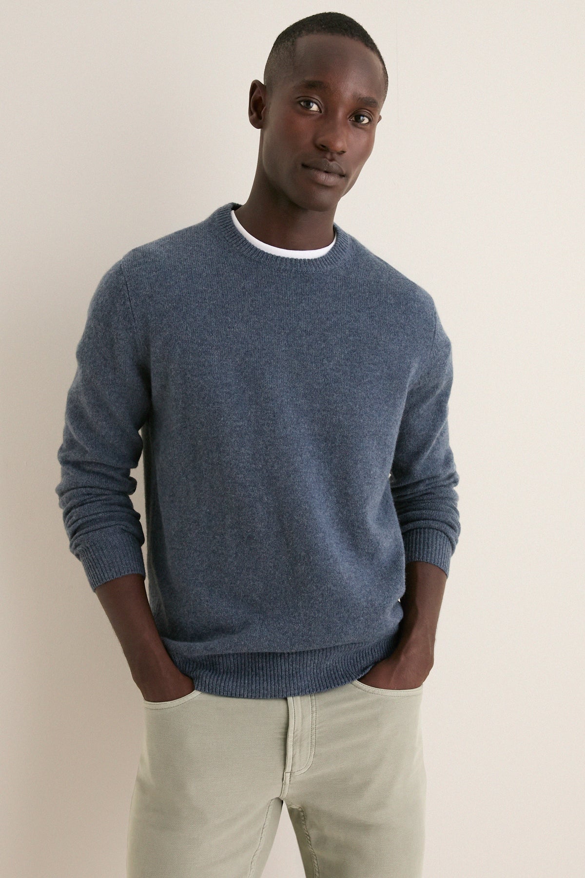 Dark Indigo Patch Crewneck Sweater