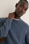 Dark Indigo Patch Crewneck Sweater