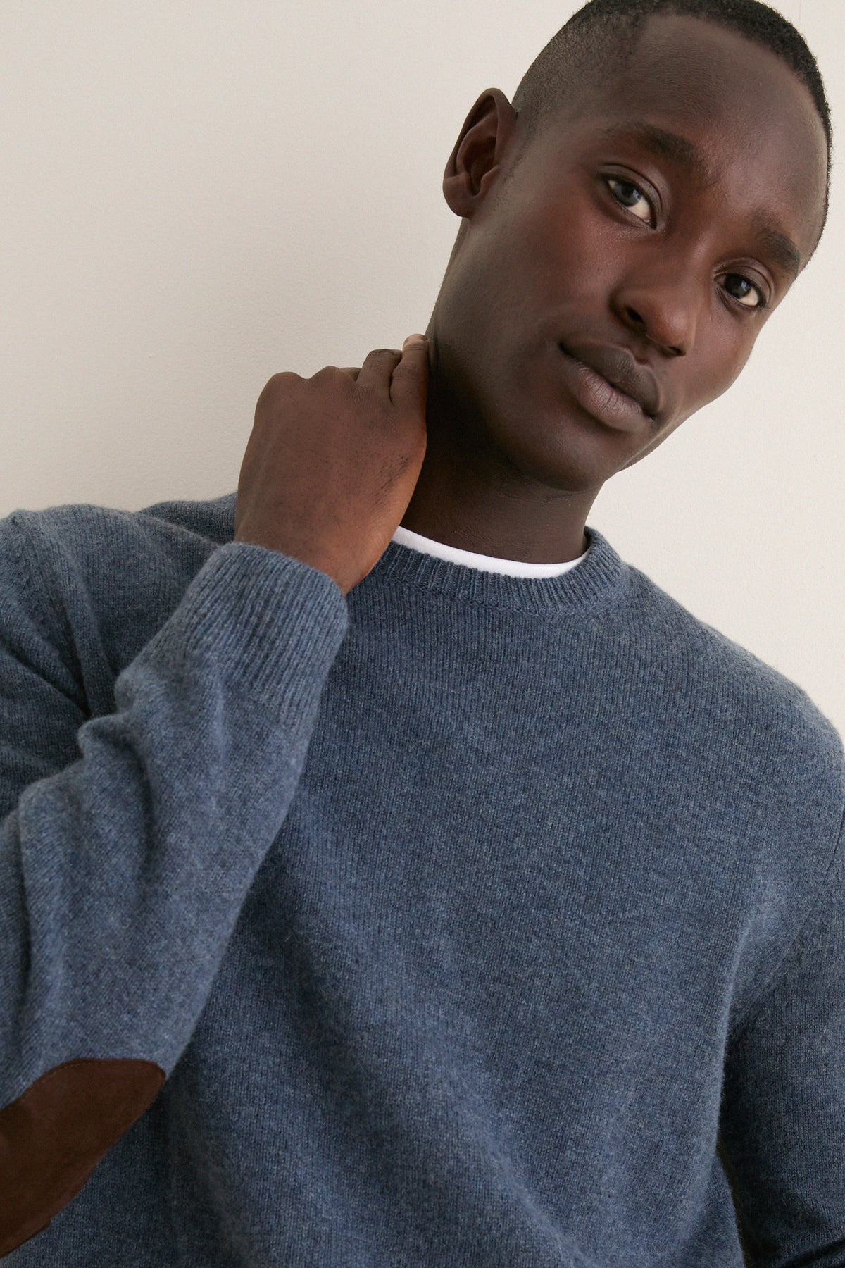 Dark Indigo Patch Crewneck Sweater