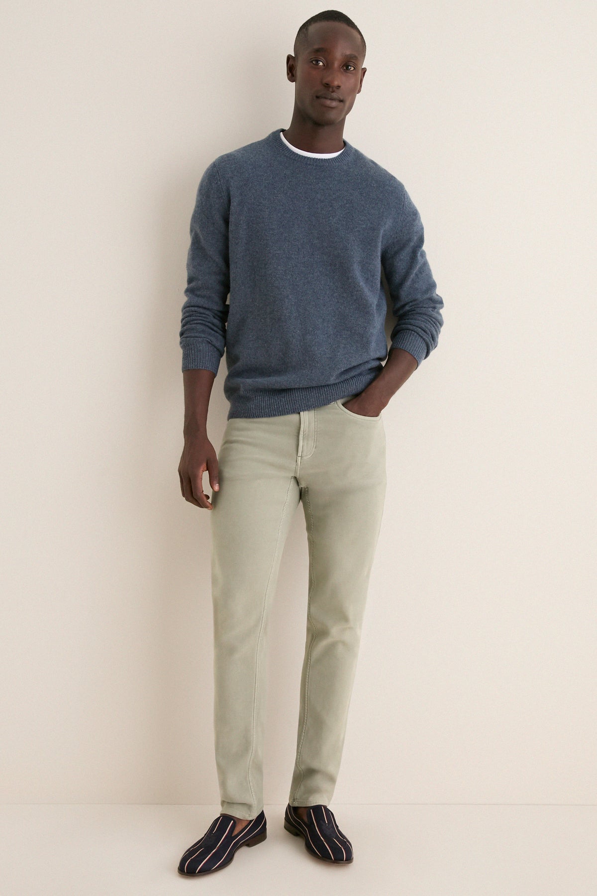 Dark Indigo Patch Crewneck Sweater