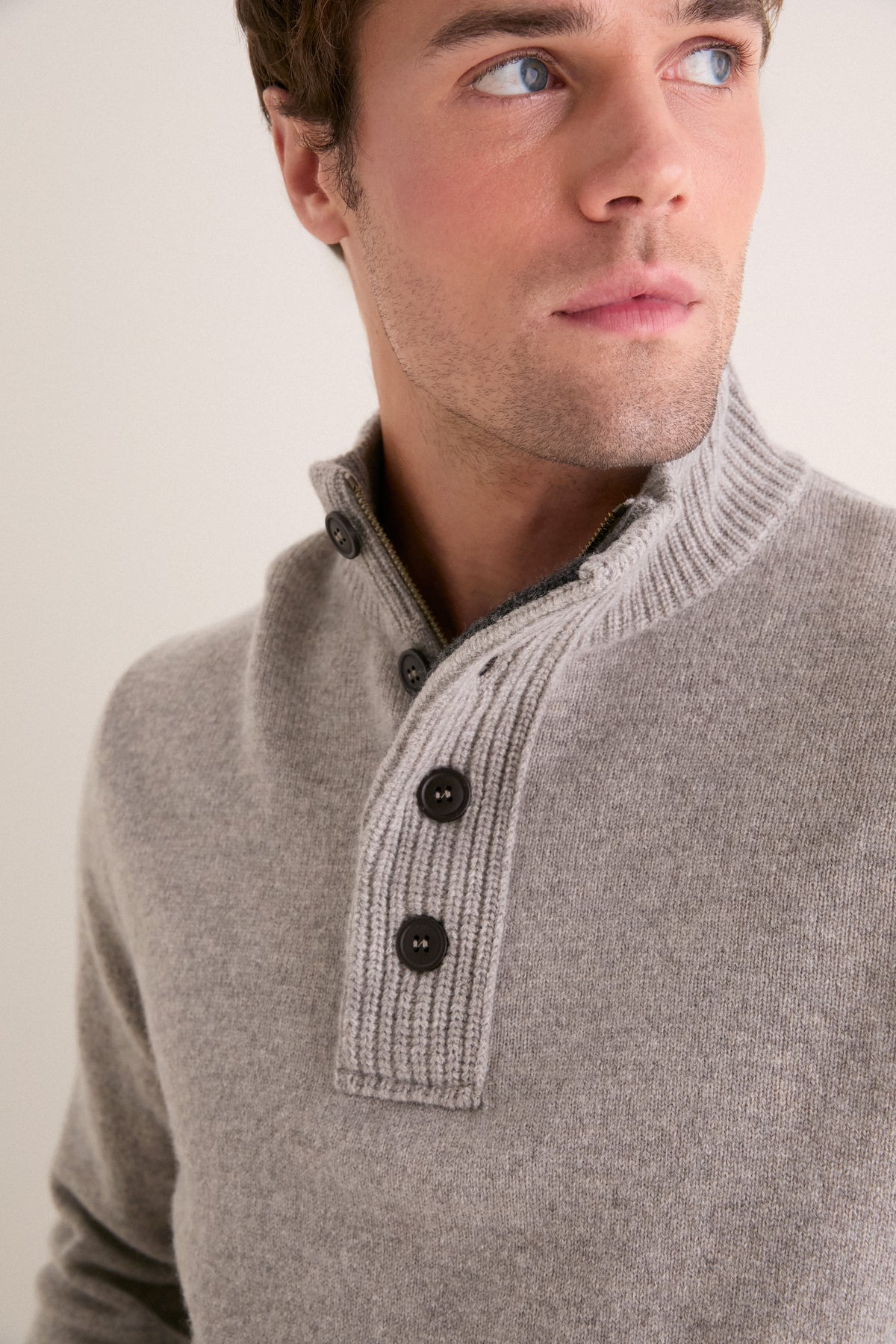 Stone Essental Patch Half Zip Knitted Jumper