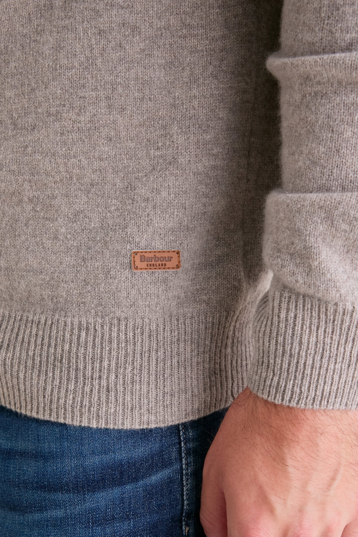 Stone Essental Patch Half Zip Knitted Jumper