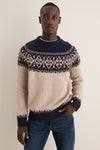 Navy Tisbury Fairisle Crewneck Sweater