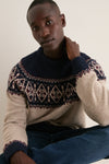 Navy Tisbury Fairisle Crewneck Sweater