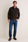 Dark Oak Holden Half Zip Knitted Jumper