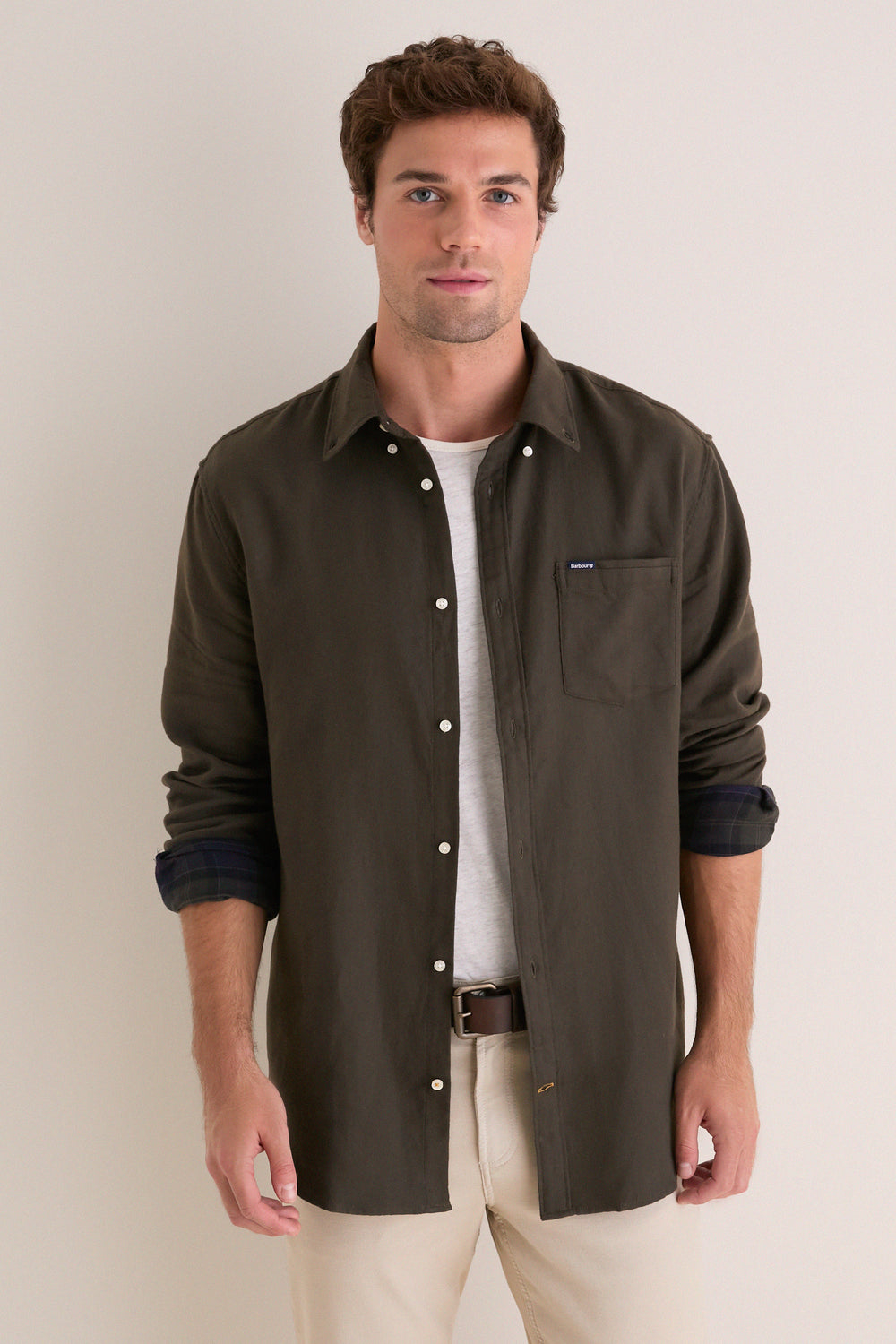 Sage Buckley Tailored Herringbone Shirt