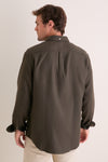 Sage Buckley Tailored Herringbone Shirt