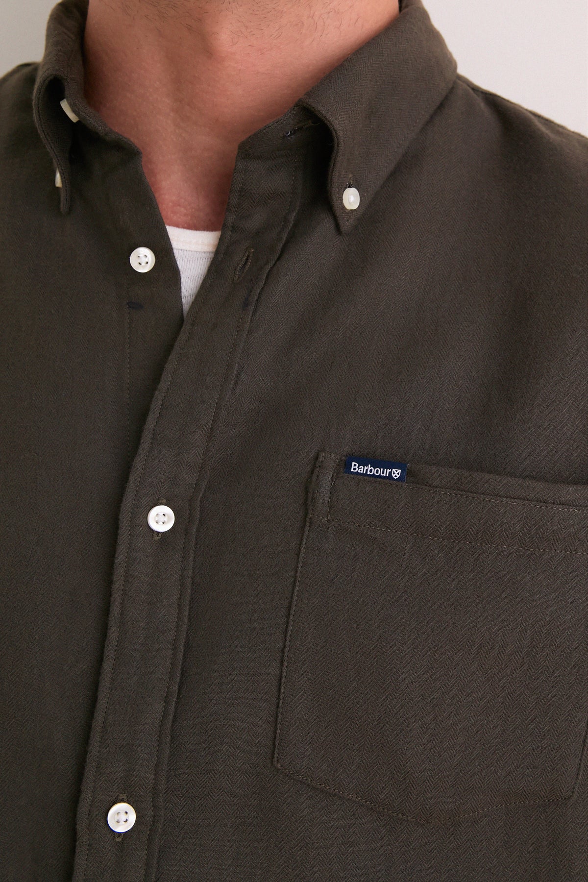 Sage Buckley Tailored Herringbone Shirt