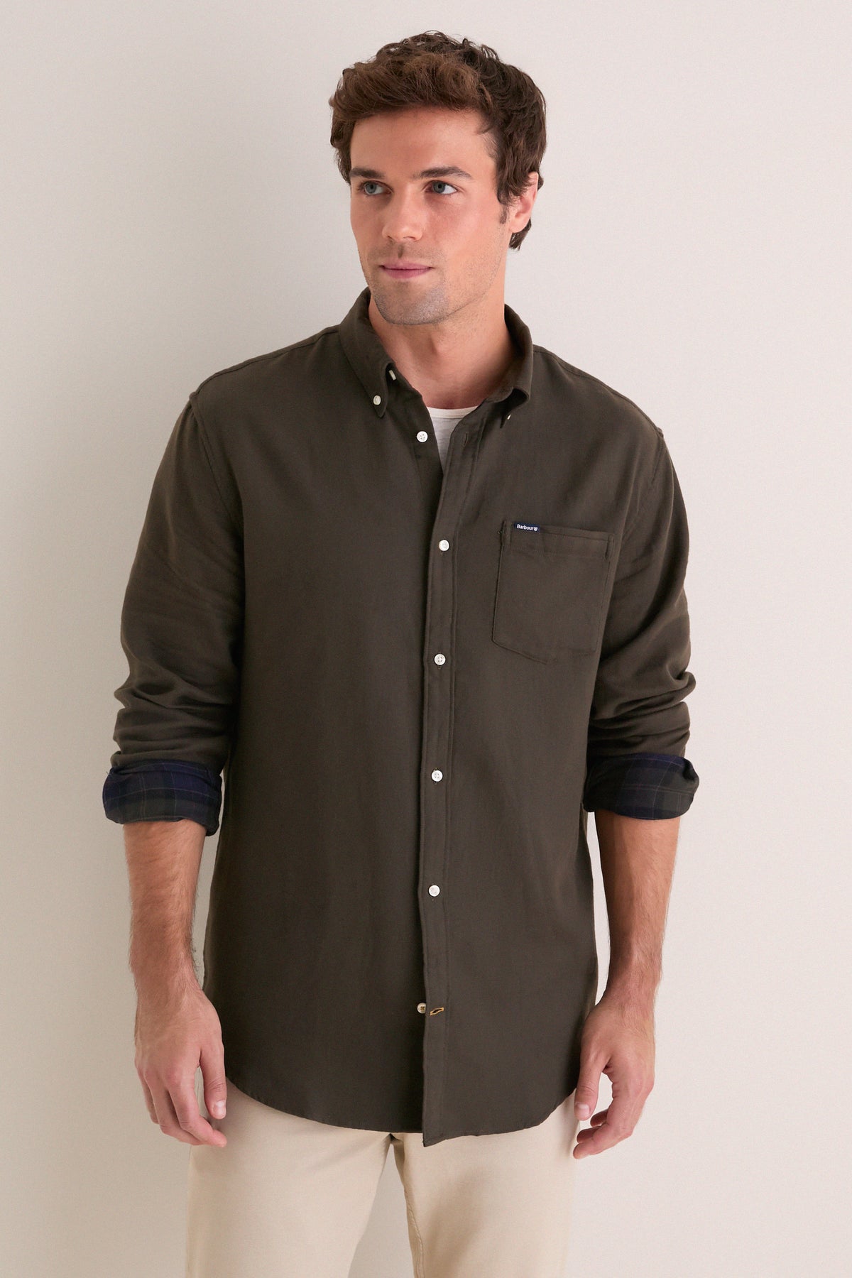 Sage Buckley Tailored Herringbone Shirt