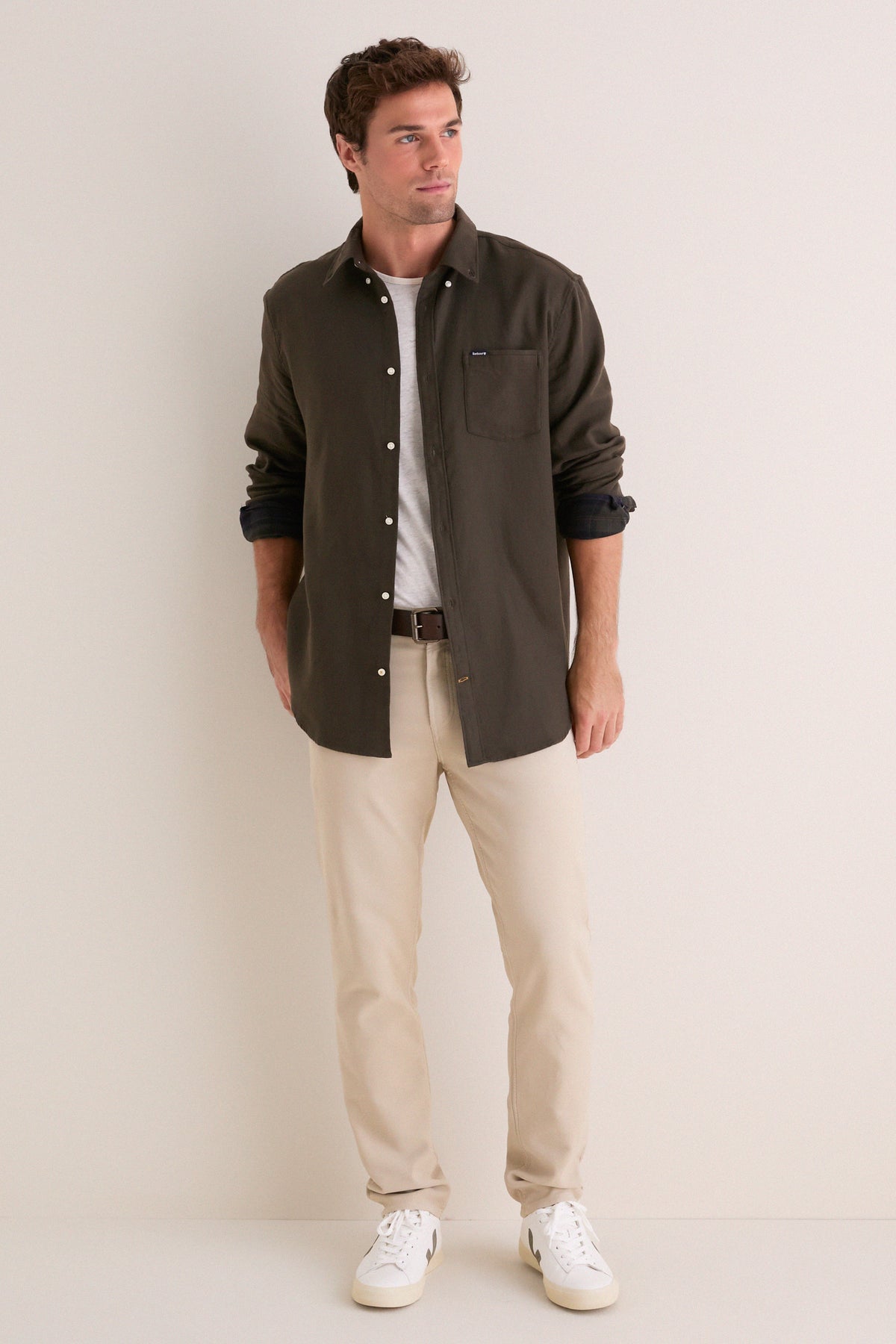 Sage Buckley Tailored Herringbone Shirt