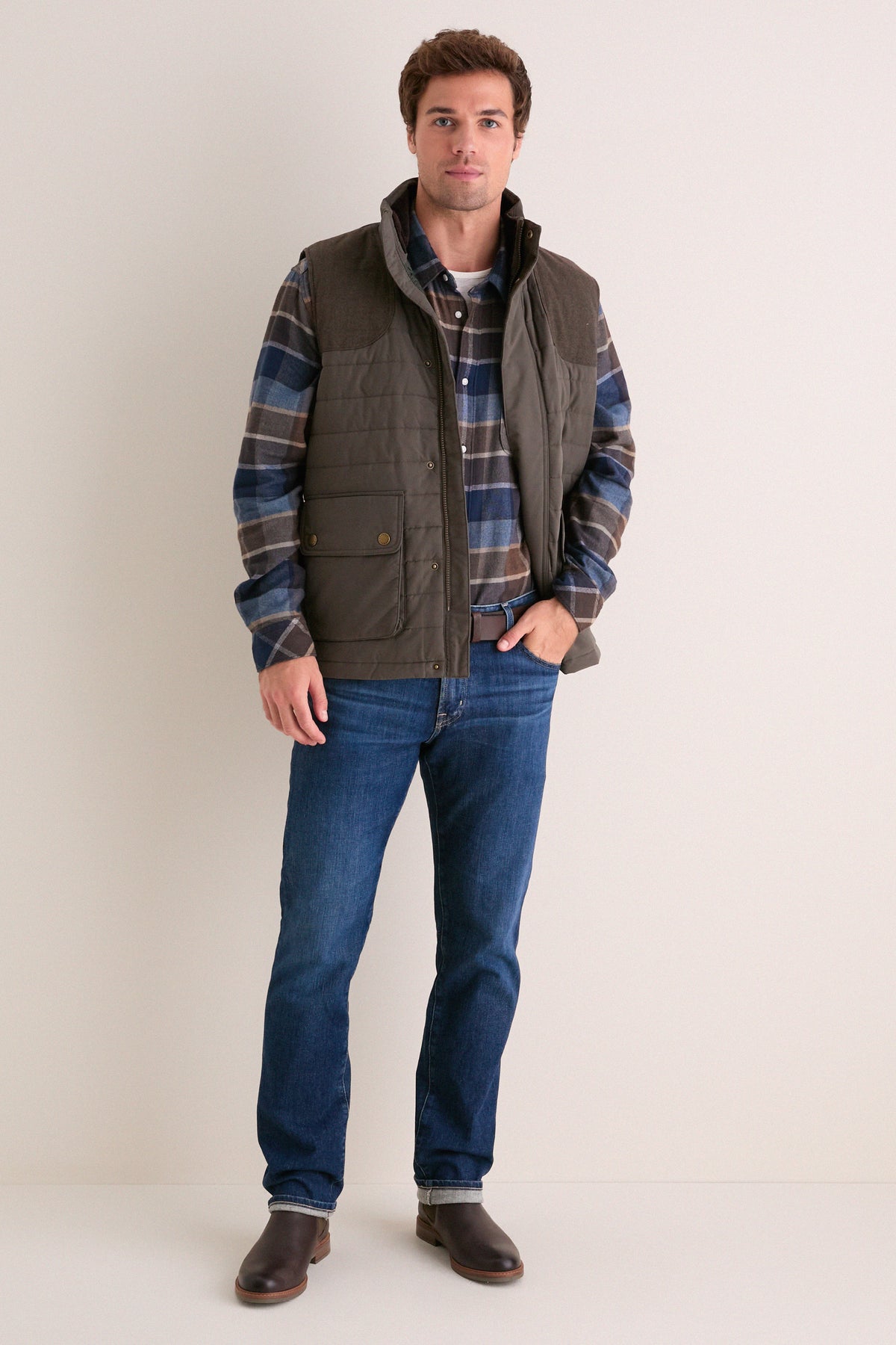 Dark Sand Copswell Relaxed Checked Shirt