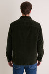 Olive Tartan Trimmed Cord Overshirt