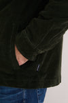 Olive Tartan Trimmed Cord Overshirt