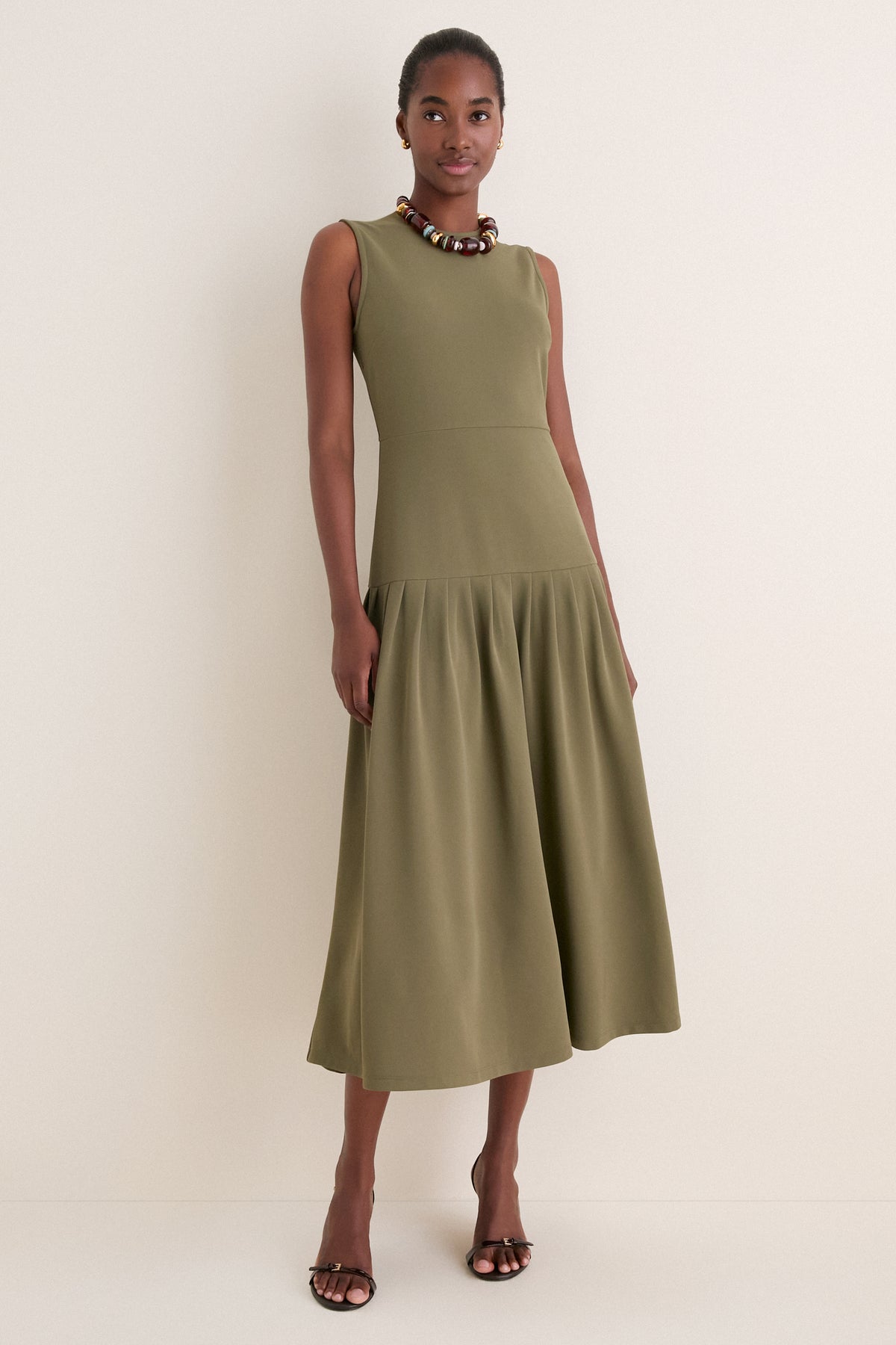 Burnt Olive Jersey Gramercy Dress