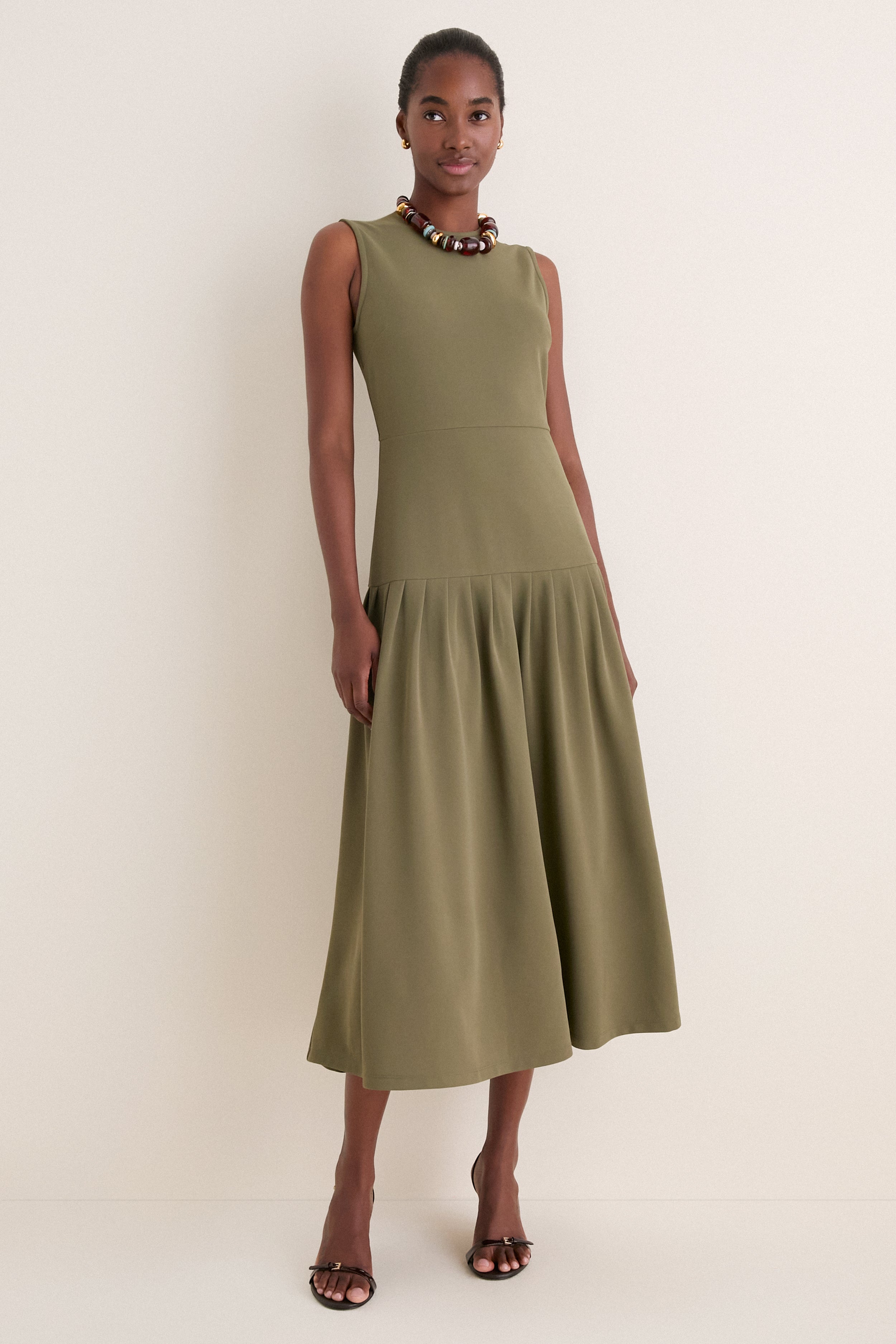 Burnt Olive Jersey Gramercy Dress