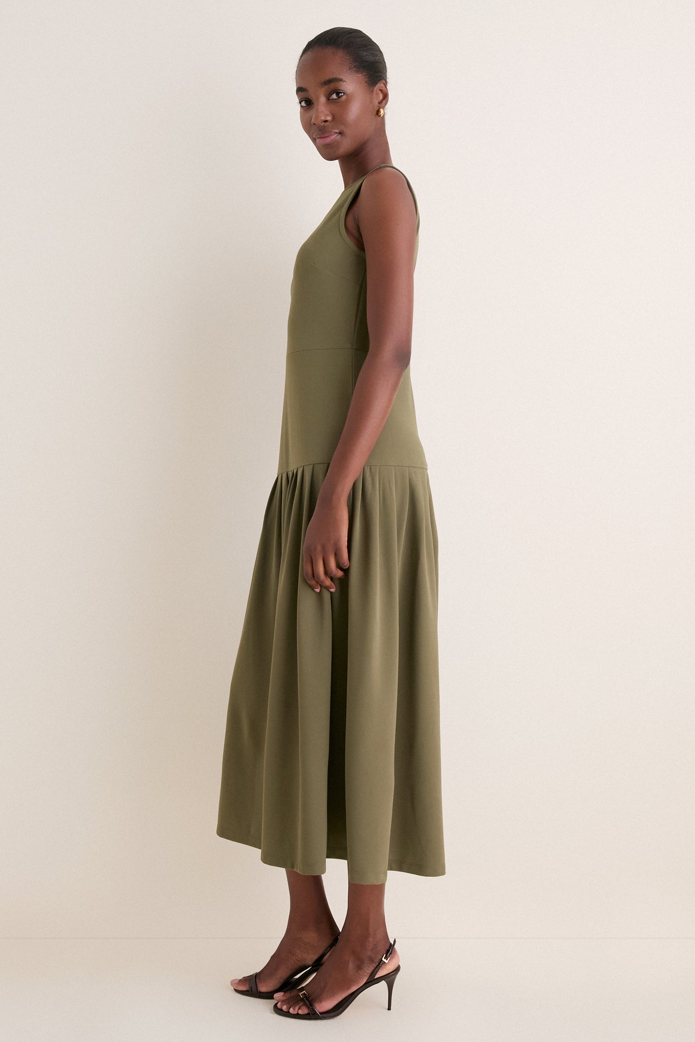 Burnt Olive Jersey Gramercy Dress