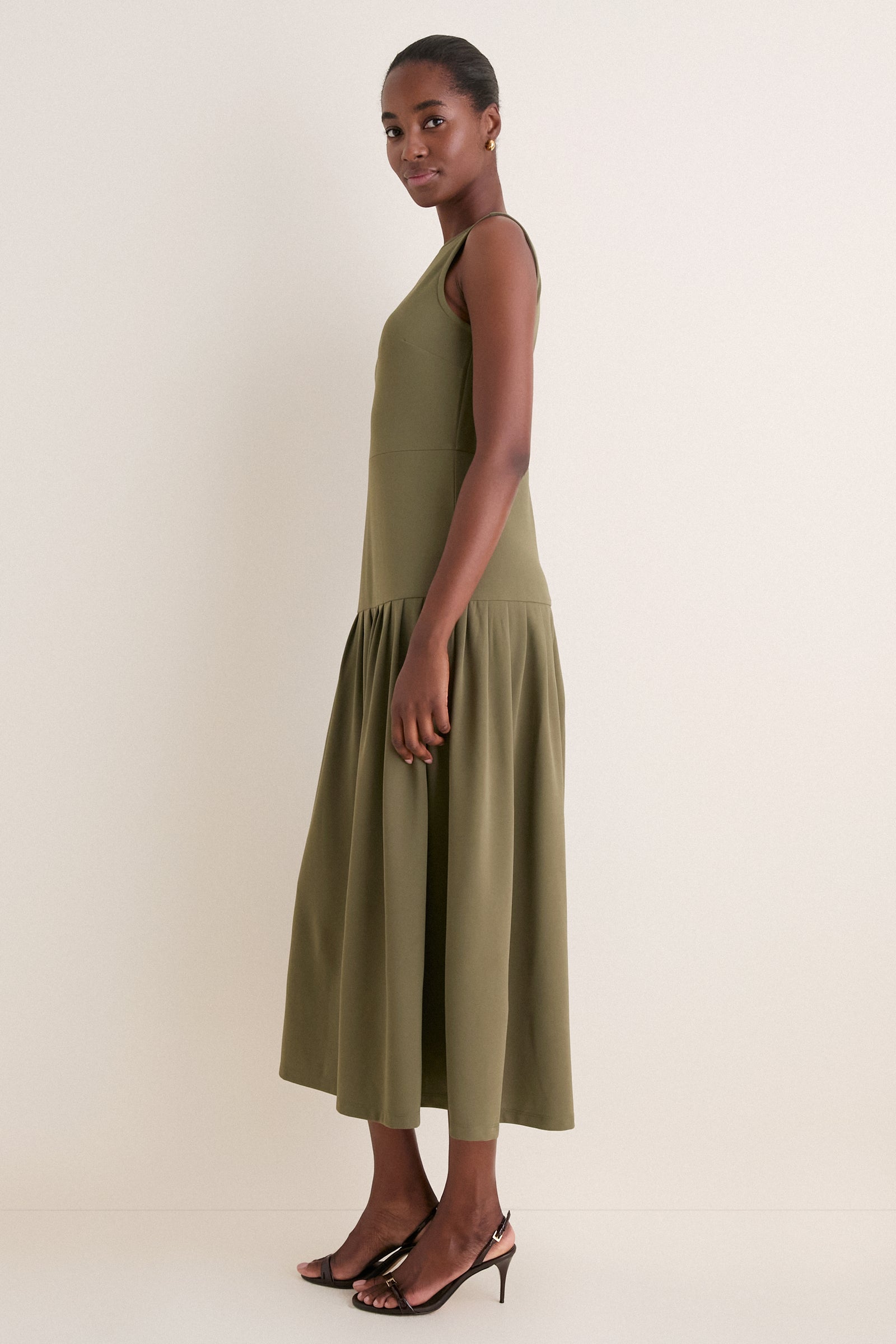 Burnt Olive Jersey Gramercy Dress