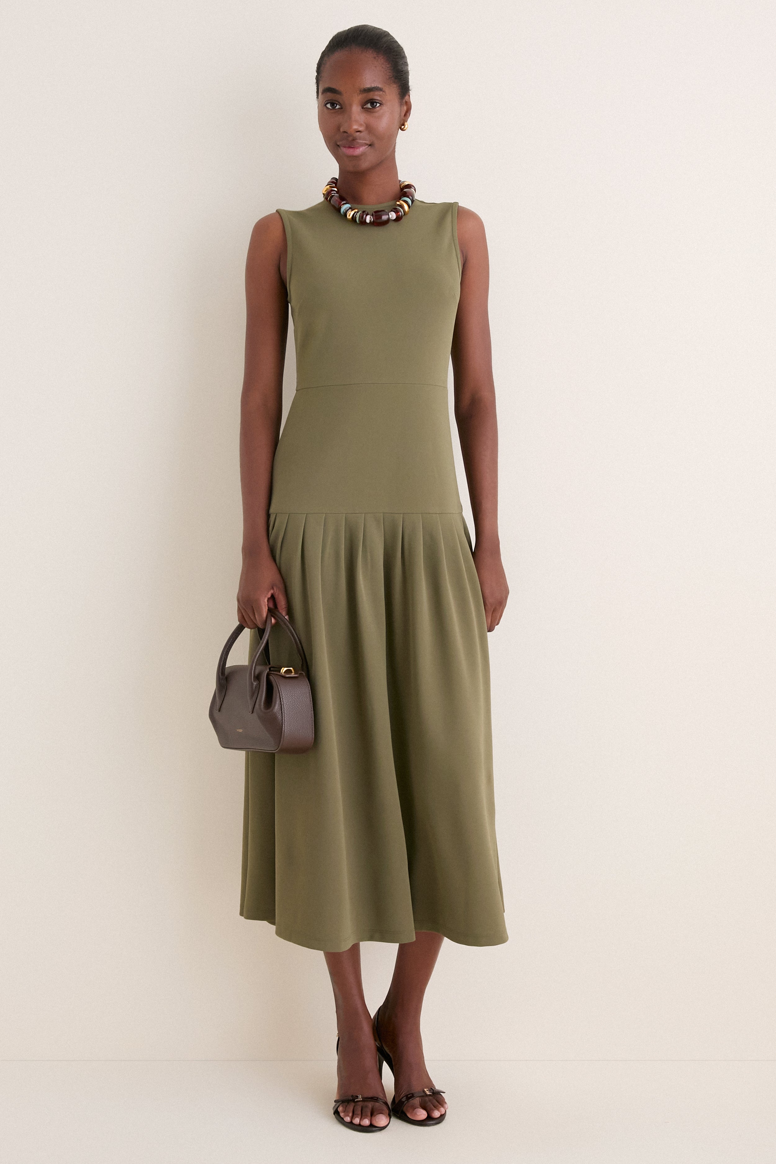 Burnt Olive Jersey Gramercy Dress