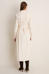 Cream Thin Wale Corduroy Tara Shirt Dress