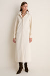 Cream Thin Wale Corduroy Tara Shirt Dress