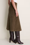 Burnt Olive Corduroy Phoebe Midi Skirt