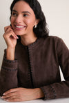 Dark Chocolate Suede Whipstitch Andover Jacket
