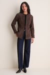 Dark Chocolate Suede Whipstitch Andover Jacket