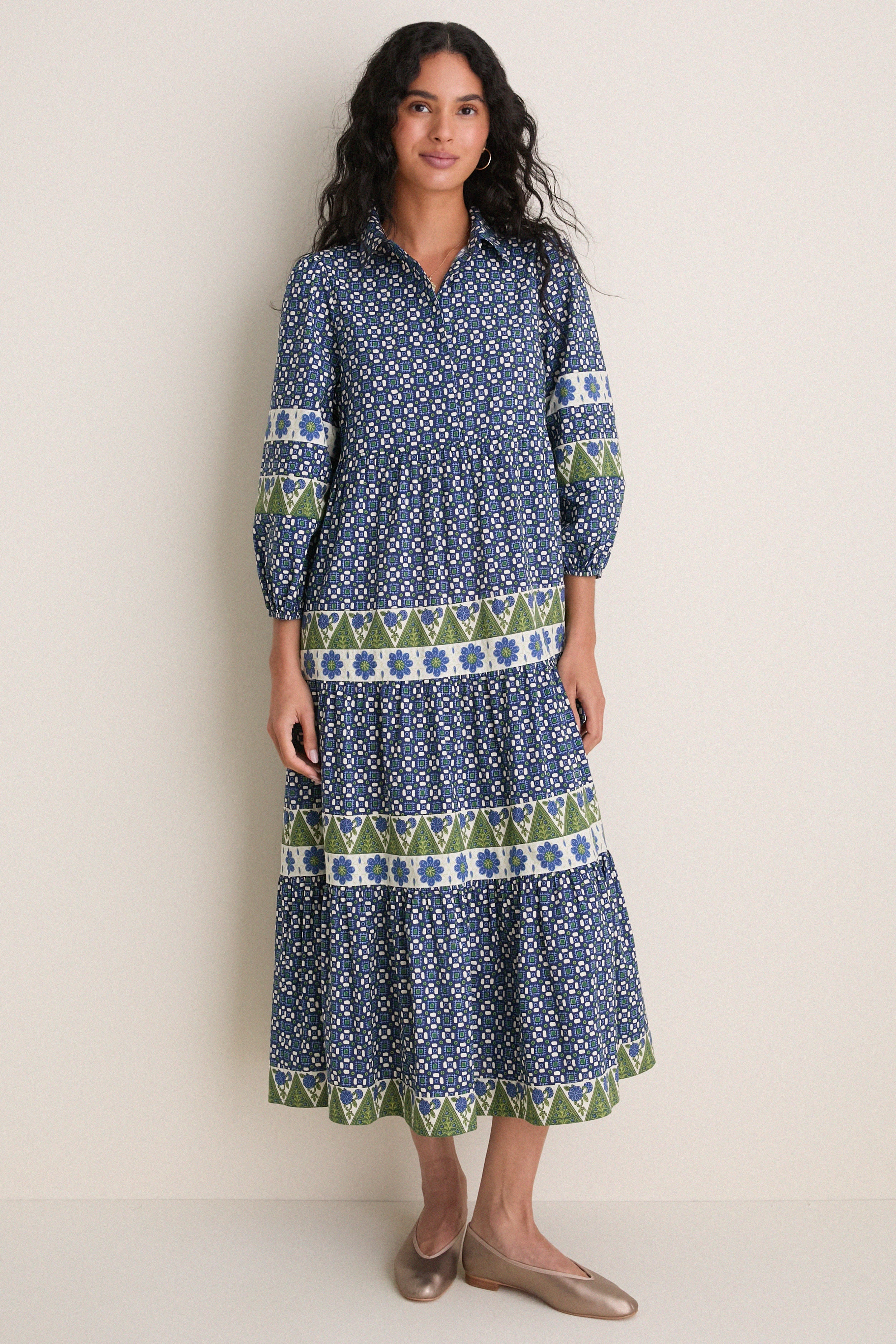Cornflower Cotton Mabel Maxi Dress
