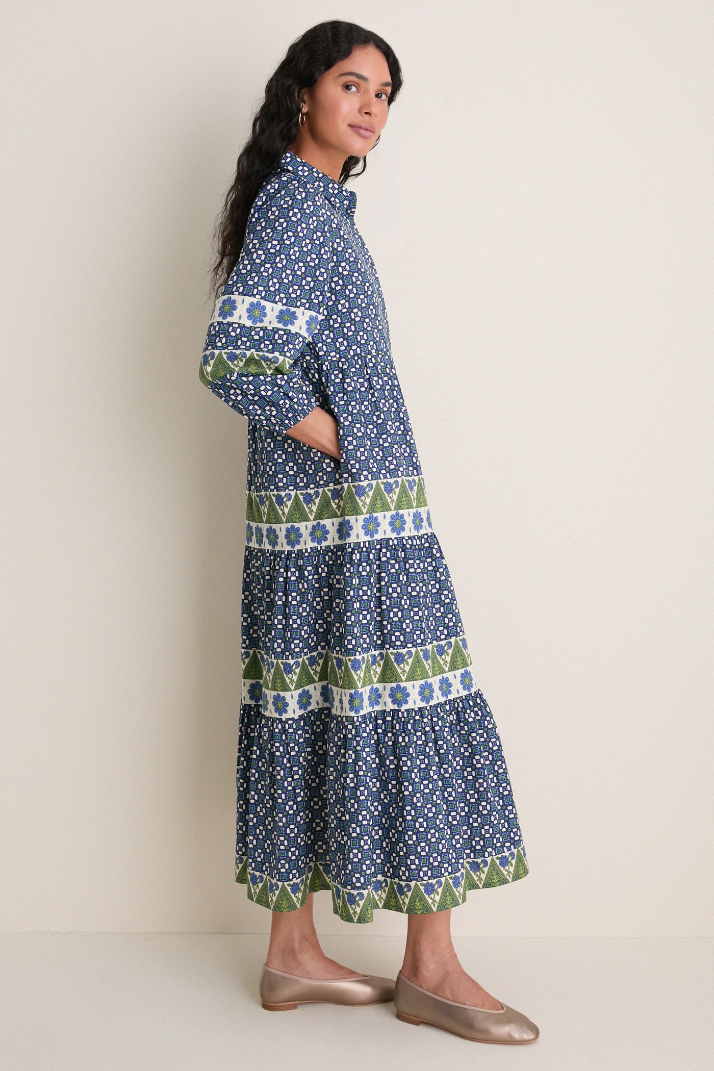 Cornflower Cotton Mabel Maxi Dress