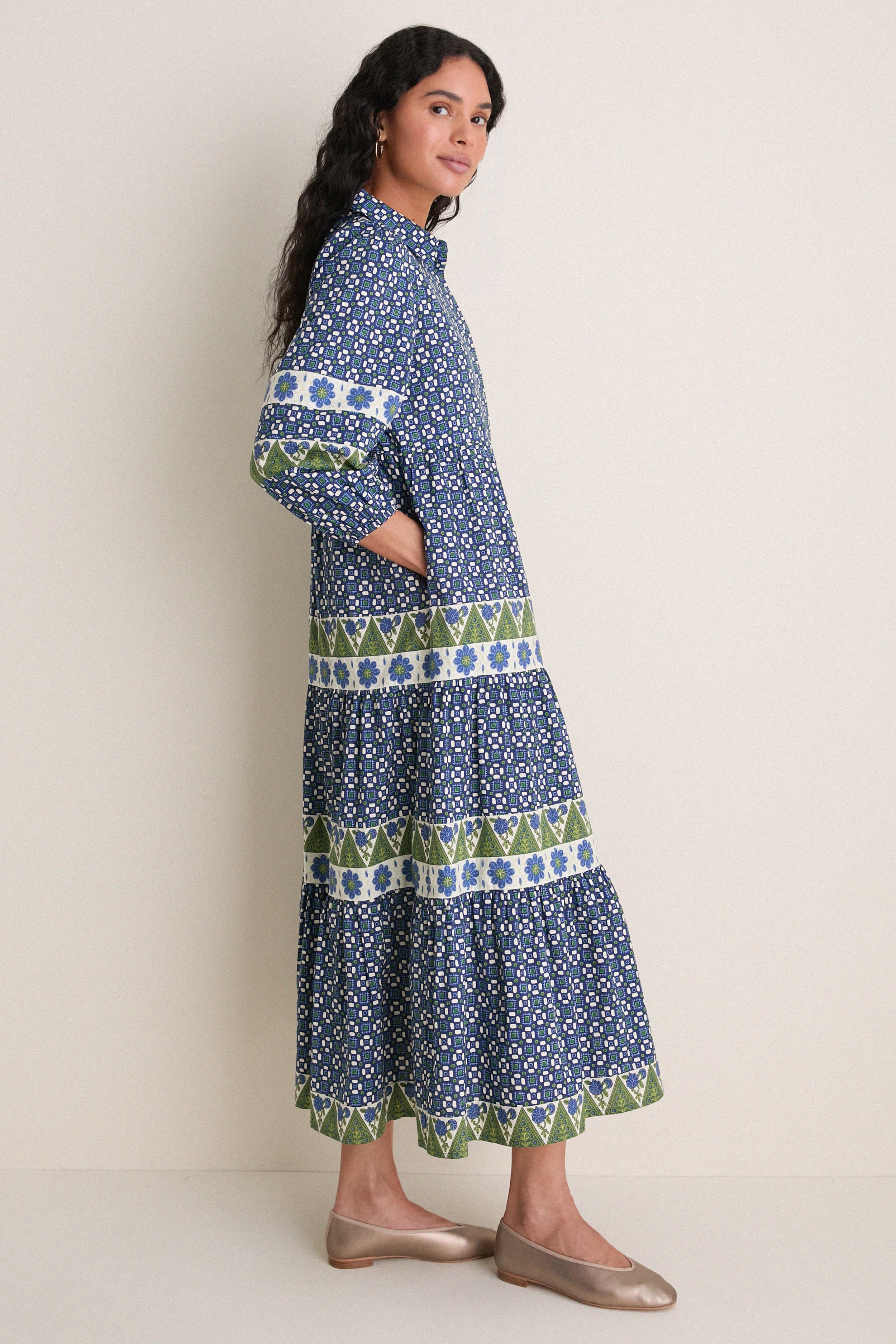 Cornflower Cotton Mabel Maxi Dress