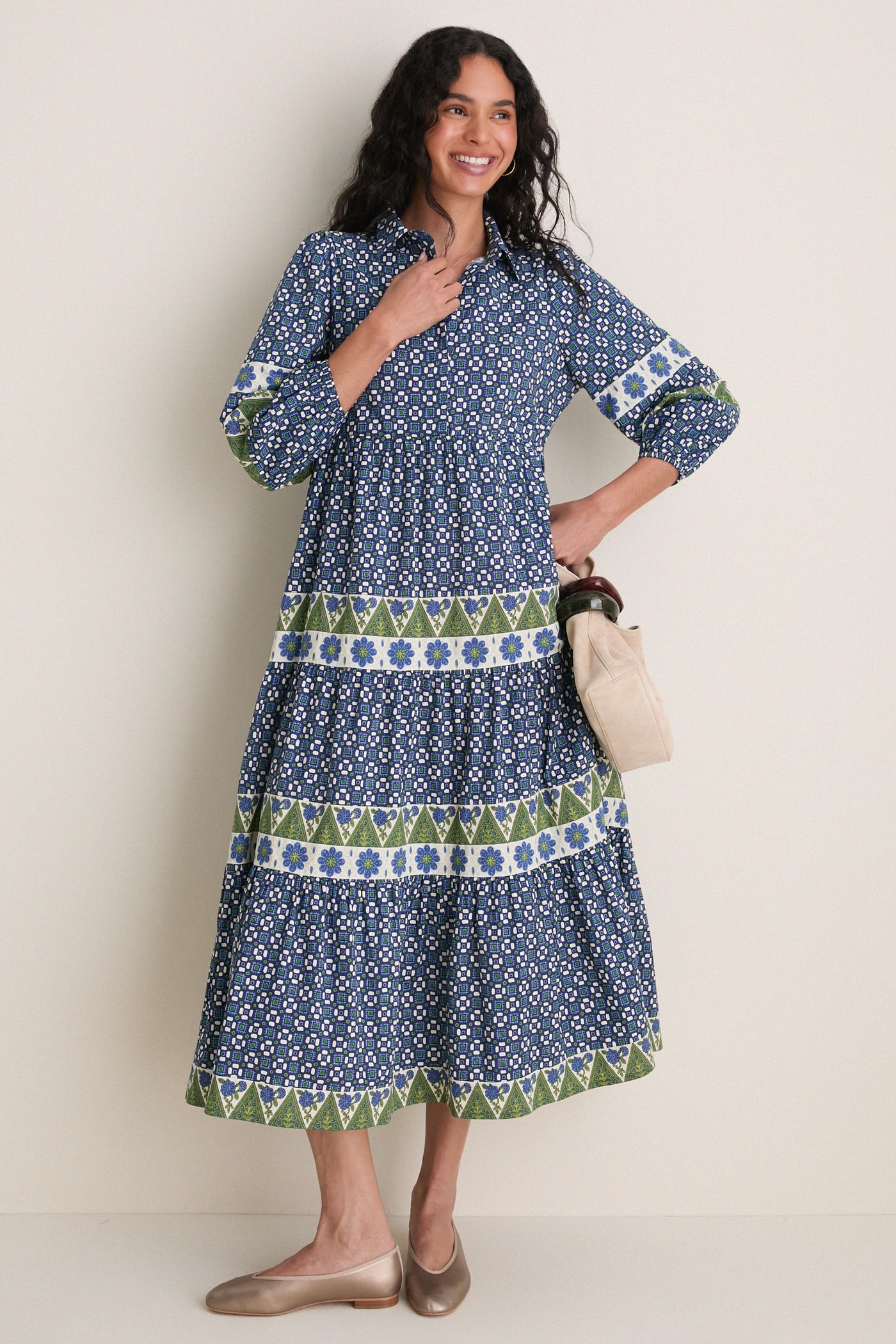 Cornflower Cotton Mabel Maxi Dress