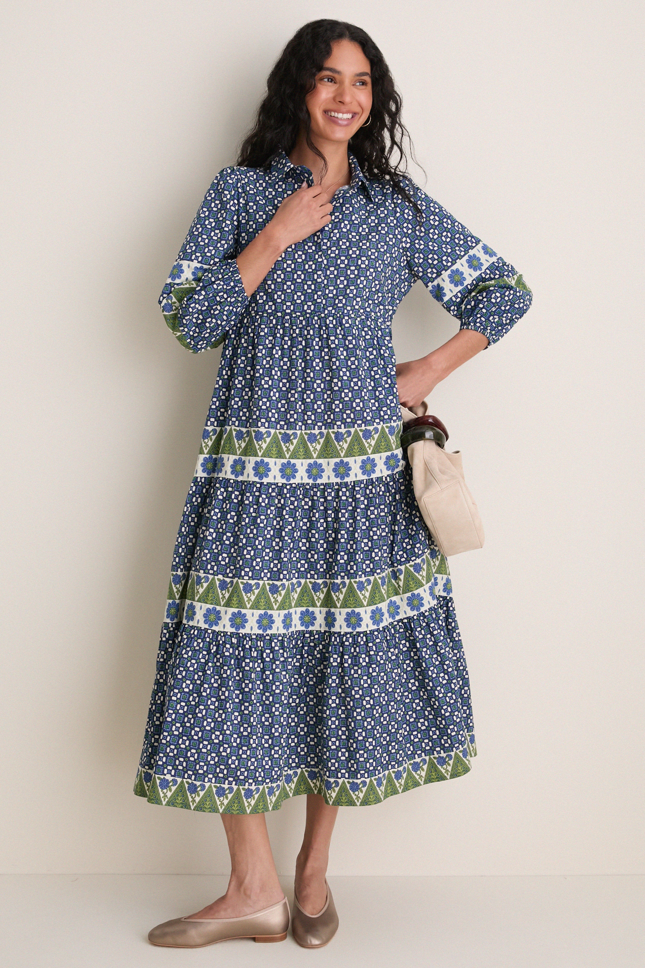 Cornflower Cotton Mabel Maxi Dress
