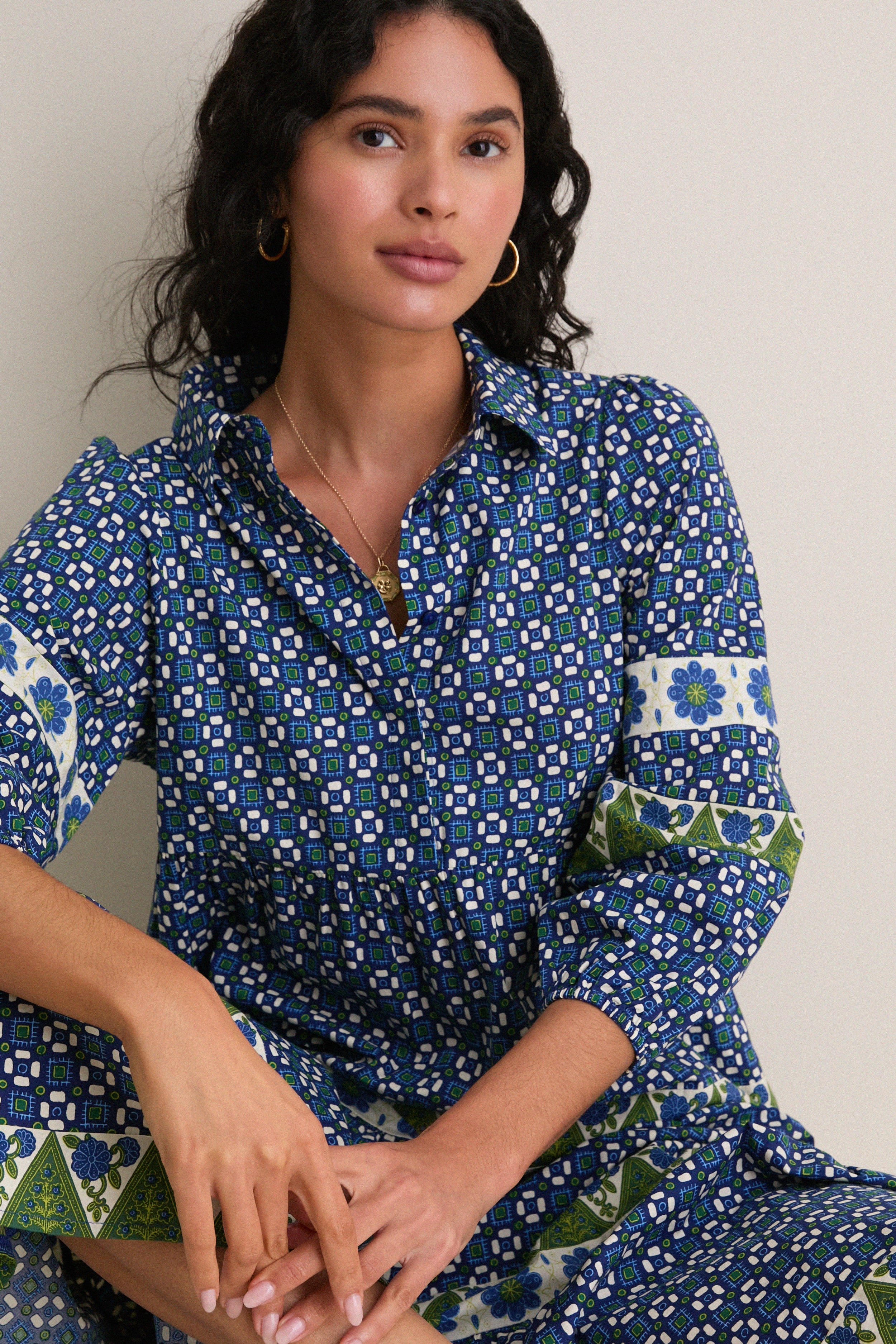 Cornflower Cotton Mabel Maxi Dress