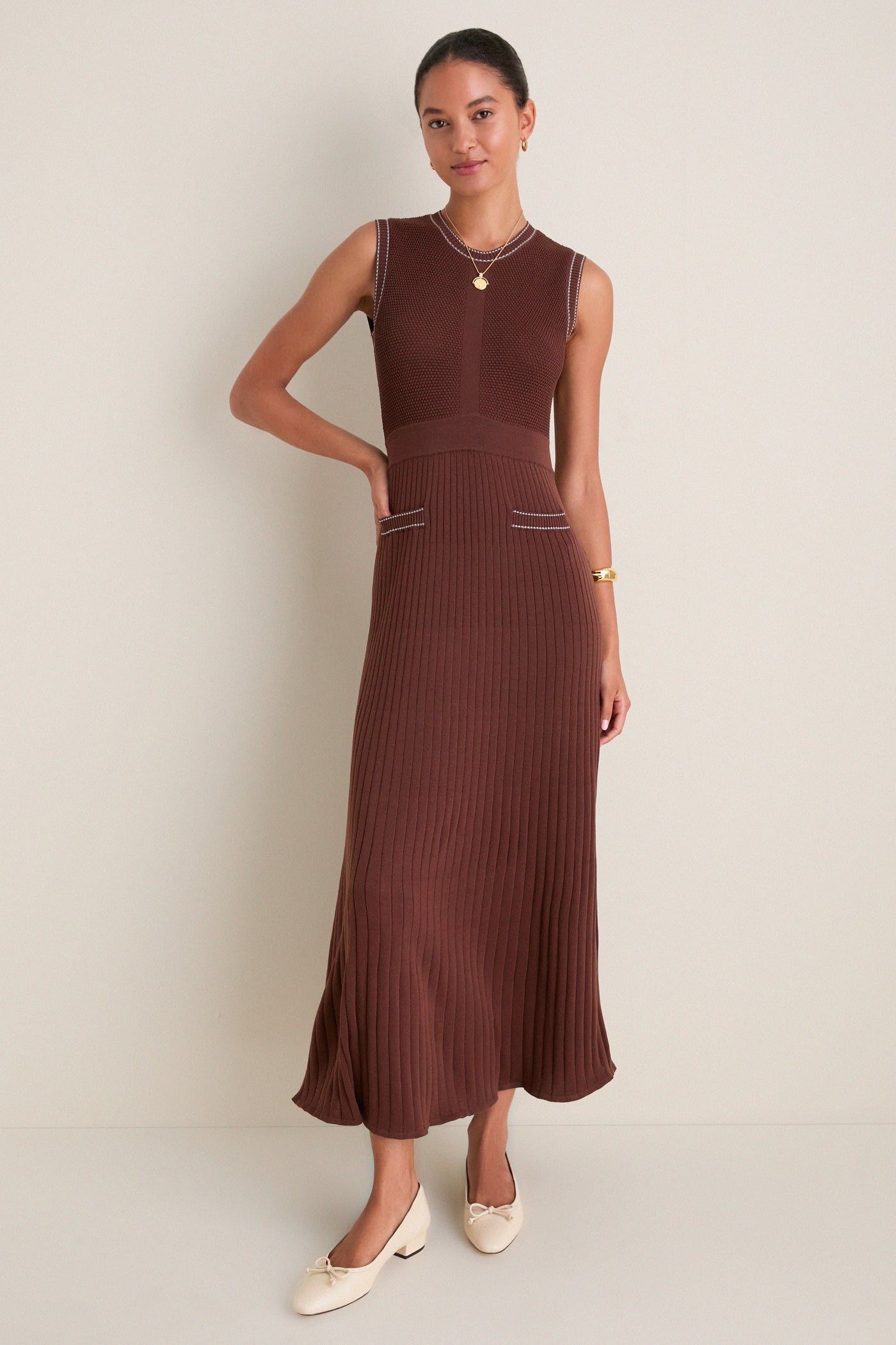 Brown Knit Ruby Dress