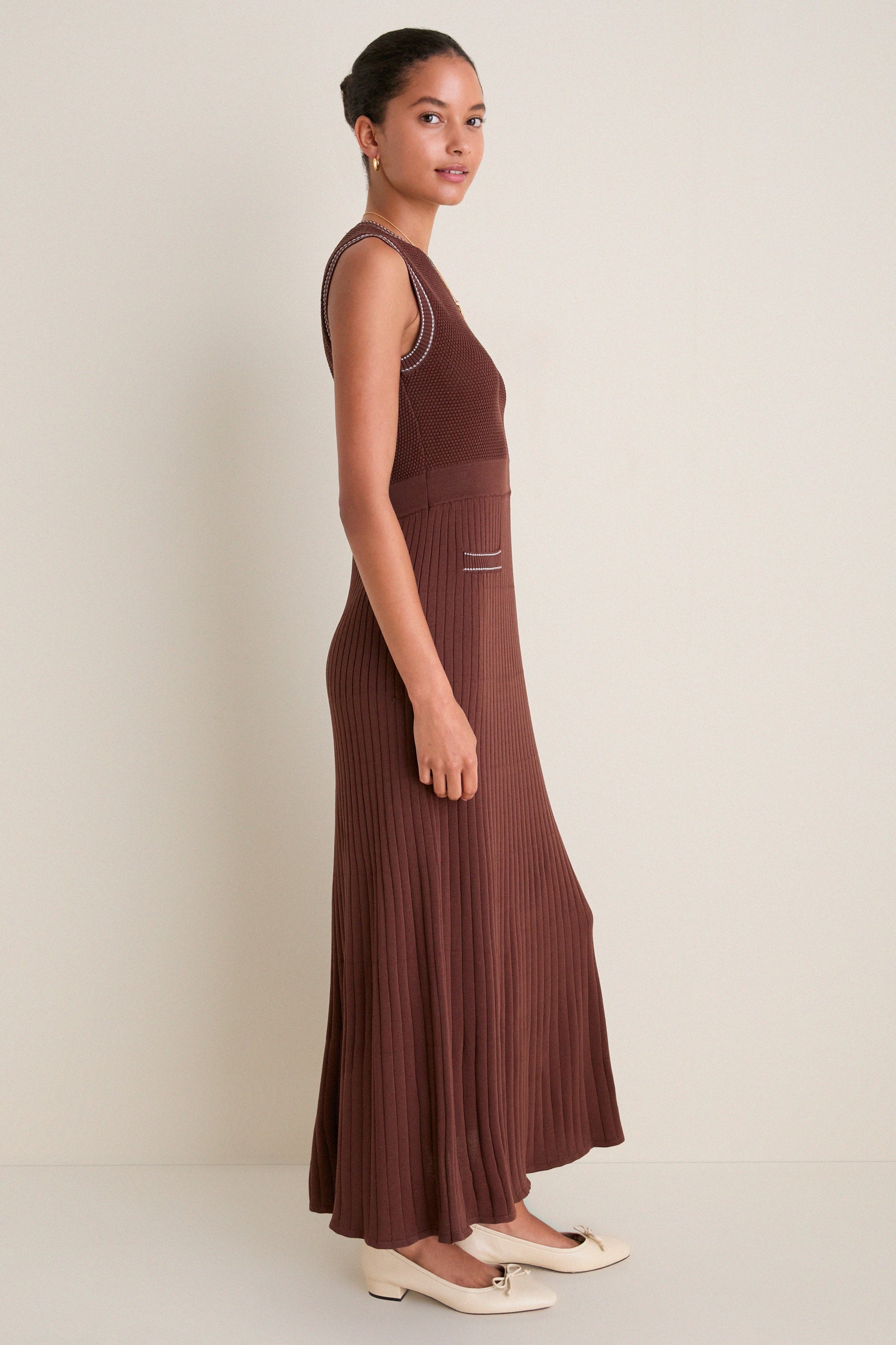 Brown Knit Ruby Dress