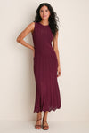 Wine Knit Sleeveless Solange Dress