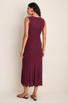 Wine Knit Sleeveless Solange Dress