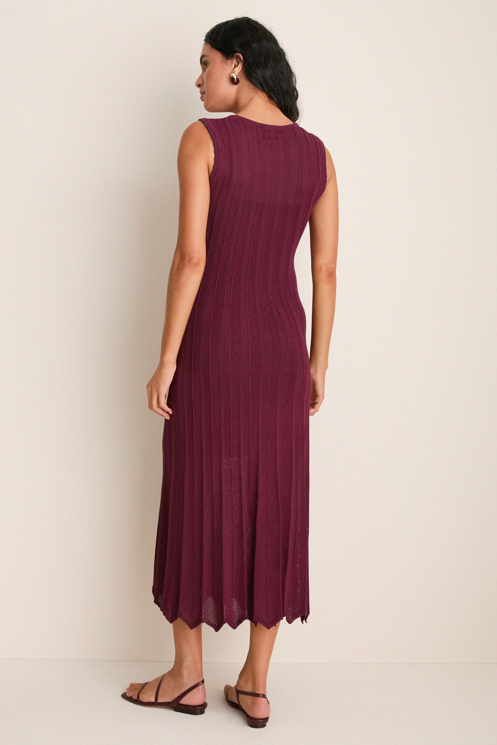Wine Knit Sleeveless Solange Dress