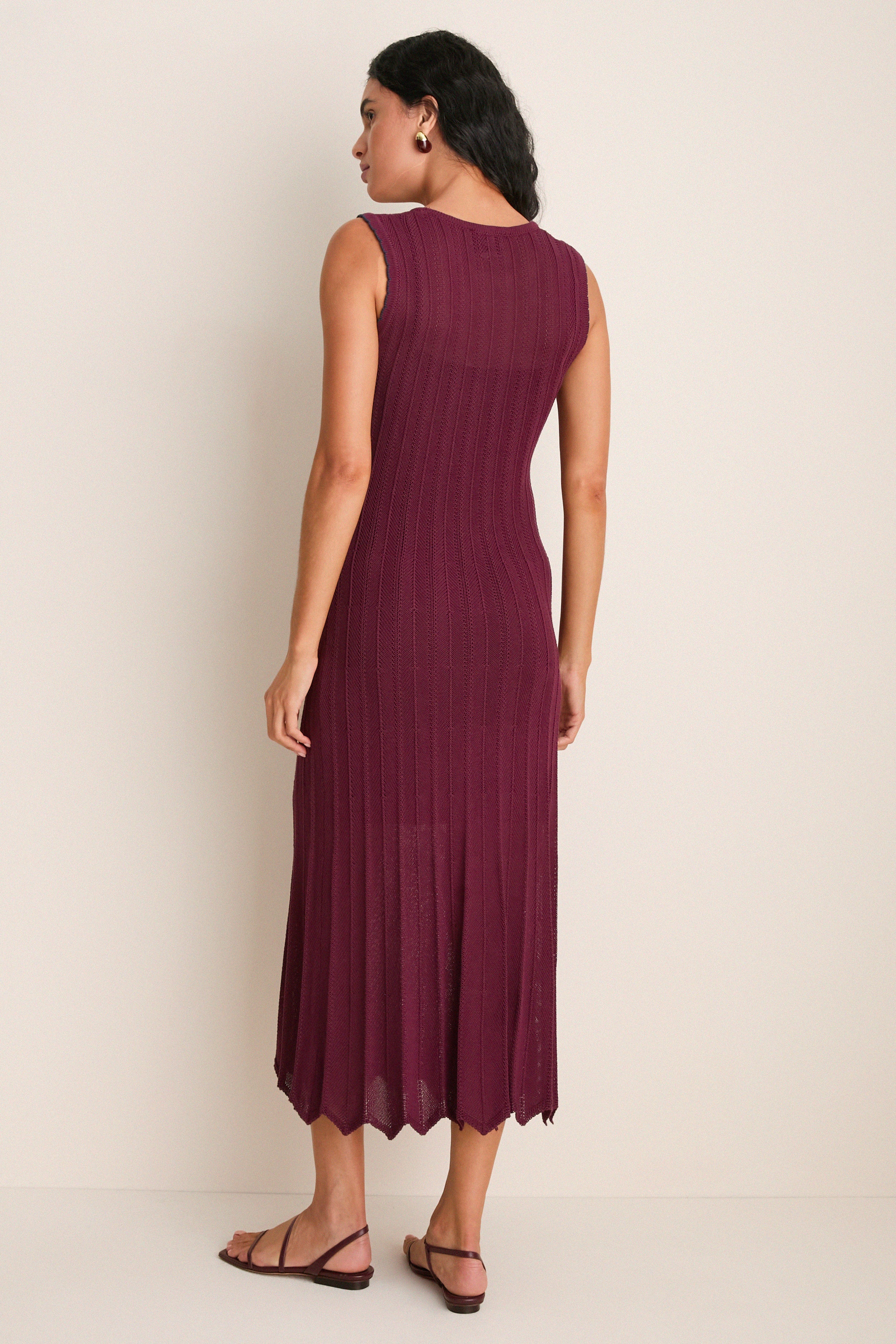 Wine Knit Sleeveless Solange Dress