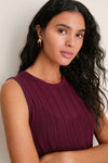Wine Knit Sleeveless Solange Dress