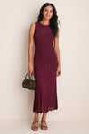 Wine Knit Sleeveless Solange Dress